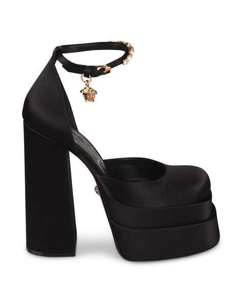 versace block heel sandals|versace platform shoes.